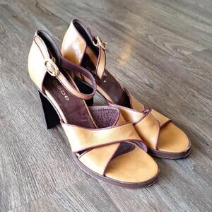 Y2k Vintage Bebe Brown And Purple Open Toe Heel Size 10